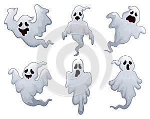 Set of halloween ghosts
