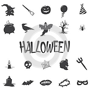 set of halloween icons. Vector illustration decorative background design