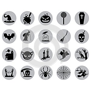 set of halloween icons. Vector illustration decorative background design