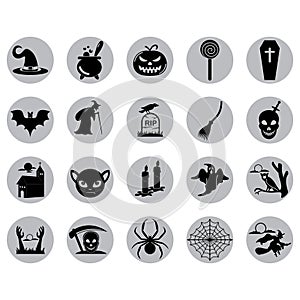 set of halloween icons. Vector illustration decorative design