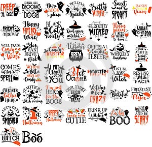 Set of Halloween quotes. Happy Halloween quotes