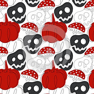 Set of Halloween ribbons and characters. Design elements, logos, badges