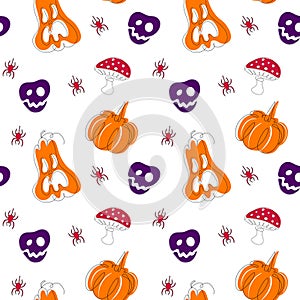 Set of Halloween ribbons and characters. Design elements, logos, badges