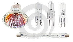 Set of halogen light bulbs