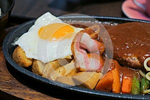 Set of Hamburg Steak with fried egg