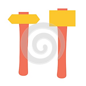 Set of hammers on an isolated background. Construction or renovation. Construction tools as a design element or logo