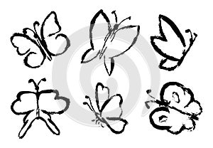 Set of Hand draw butterfly.