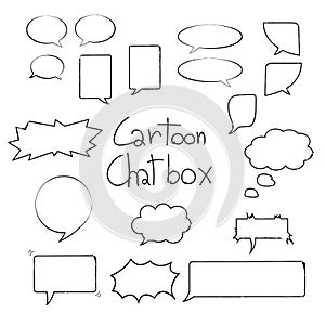 Set of hand draw doodle speech bubbles.