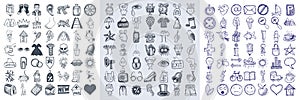 Set of 147 hand draw web doodle icon