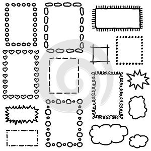 Set of hand drawing frames.