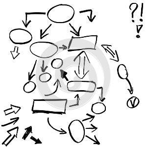 Set of hand drawn business elements,