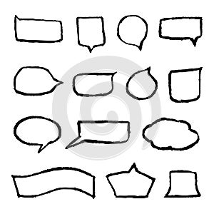 Set of Hand Drawn Comic Shapes - Bubble Shapes - Text boxes