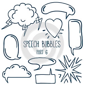 A set of Hand drawn comic speech bubbles