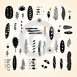 Set of hand drawn doodle elements. Vector Illustration