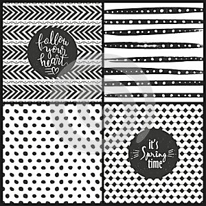 Set of hand drawn doodle patterns.