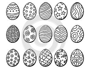 Set of hand drawn easter eggs