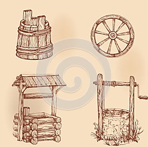 Set of hand drawn elements