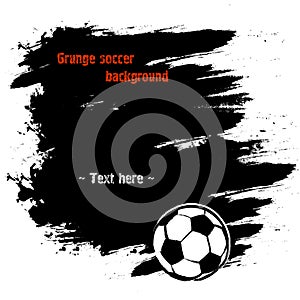 Set of hand drawn grunge banners with soccer bal