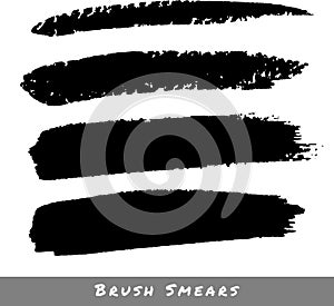 Set of Hand Drawn Grunge Brush Smears