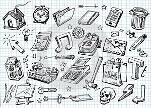 Set of hand drawn icons