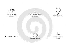 Set of hand drawn minimal vector logo templates. Sky sports.