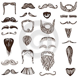 Set of hand drawn Moustache / Mustache