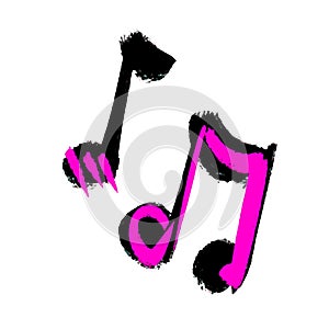 Set of Hand-drawn music notes. Vector illustration on a white background.