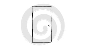 Set of hand drawn opening doors