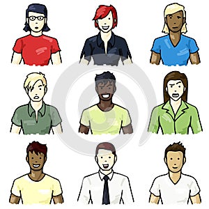 Set of hand-drawn people icons photo