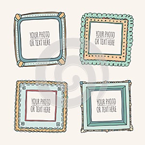 Set of hand drawn photoframes