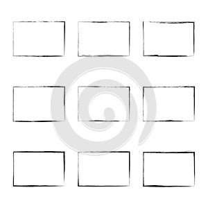 Set hand drawn rectangle frame.