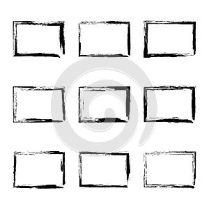 Set hand drawn rectangle frame.