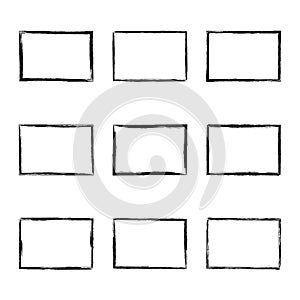 Set hand drawn rectangle frame.