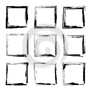 Set hand drawn rectangle frame.