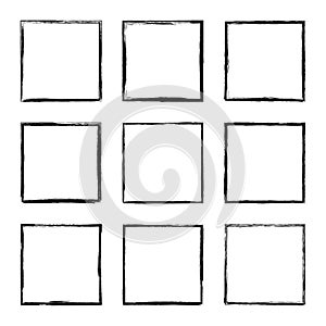 Set hand drawn rectangle frame.