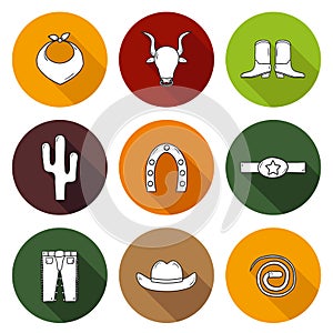 Set of hand drawn rodeo icons