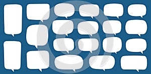 Set of hand drawn speech bubbles. Speak bubble for text, cartoon chatting box, message box.