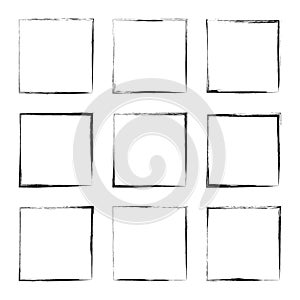 Set hand drawn rectangle frame.