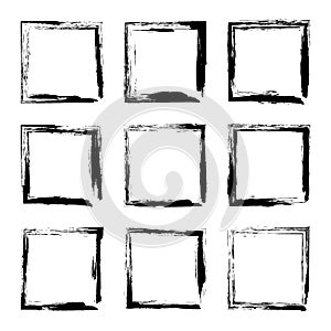 Set hand drawn rectangle frame.