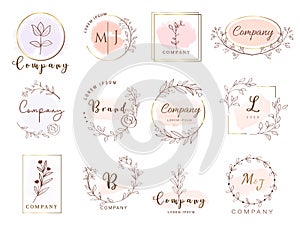 Set of hand drawn watercolor labels and badges for printing,product,vector illustration