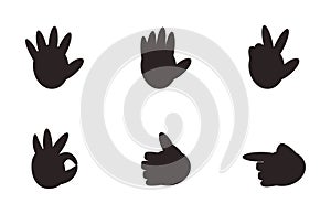 Set of Hand Gesture Signs Nonverbal Symbols Vector