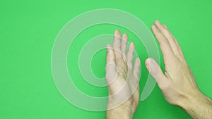 Set of hand gestures, showing the uses of computer touchscreen, tablet, trackpad. 4K with green screen. modern
