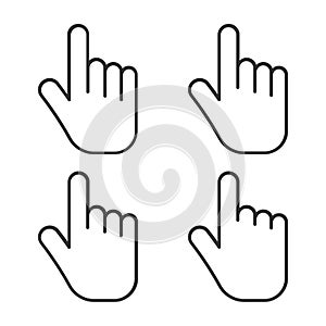 Set of hand icon isolated on white background. Vector illustration.