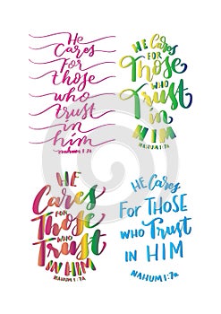 Set Of Hand Lettered Bible Quote. Positive Vibe