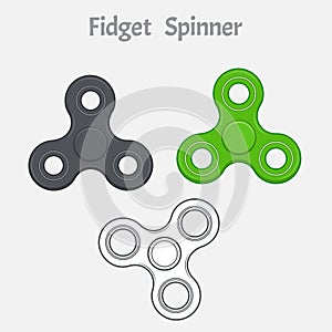 Set of hand spinner. Fidget spinner icons