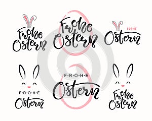 Easter lettering quotes set in German