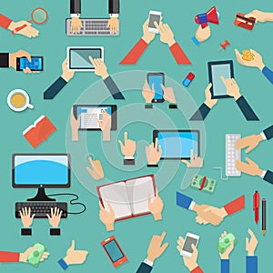 Set of hands, flat design