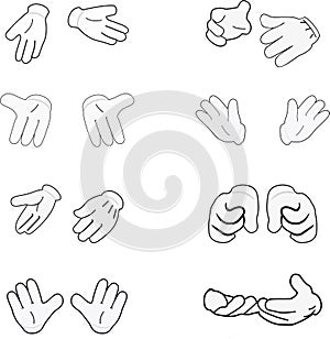 Set of hands Signs on white background. Vector illustration