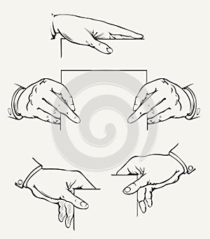 Set Of Hands. Vector Drawing