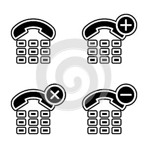 set of handset button set icon. Element of phone for mobile concept and web apps icon. Glyph, flat icon for website design and